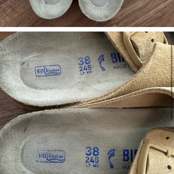 Birkenstock Women’s Suede Arizona Soft Footbed Sz 38 Buttercream Yellow - Picture 3 of 6